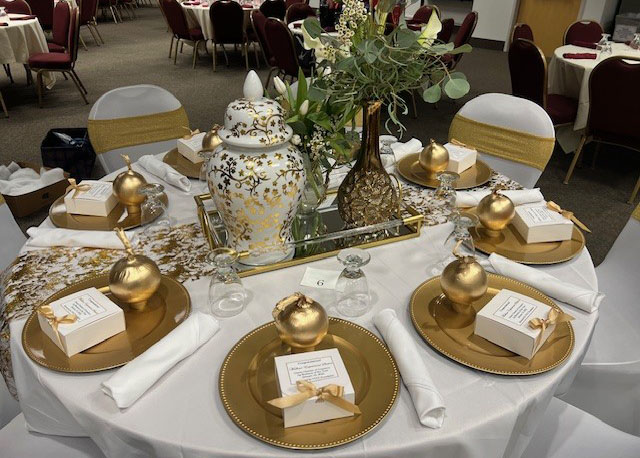 image of the table decorations done by the TVCC Foundation