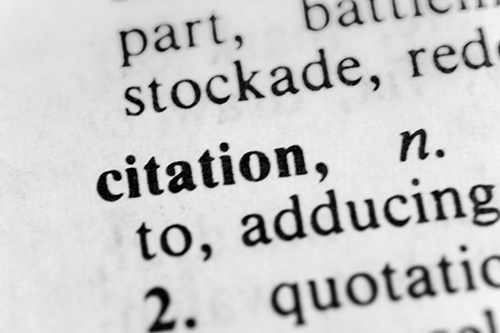 picture of citation in a dictionary